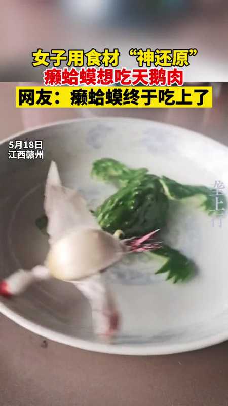 女子用食材神还原"癞蛤蟆想吃天鹅肉,网友:这次终于吃上了