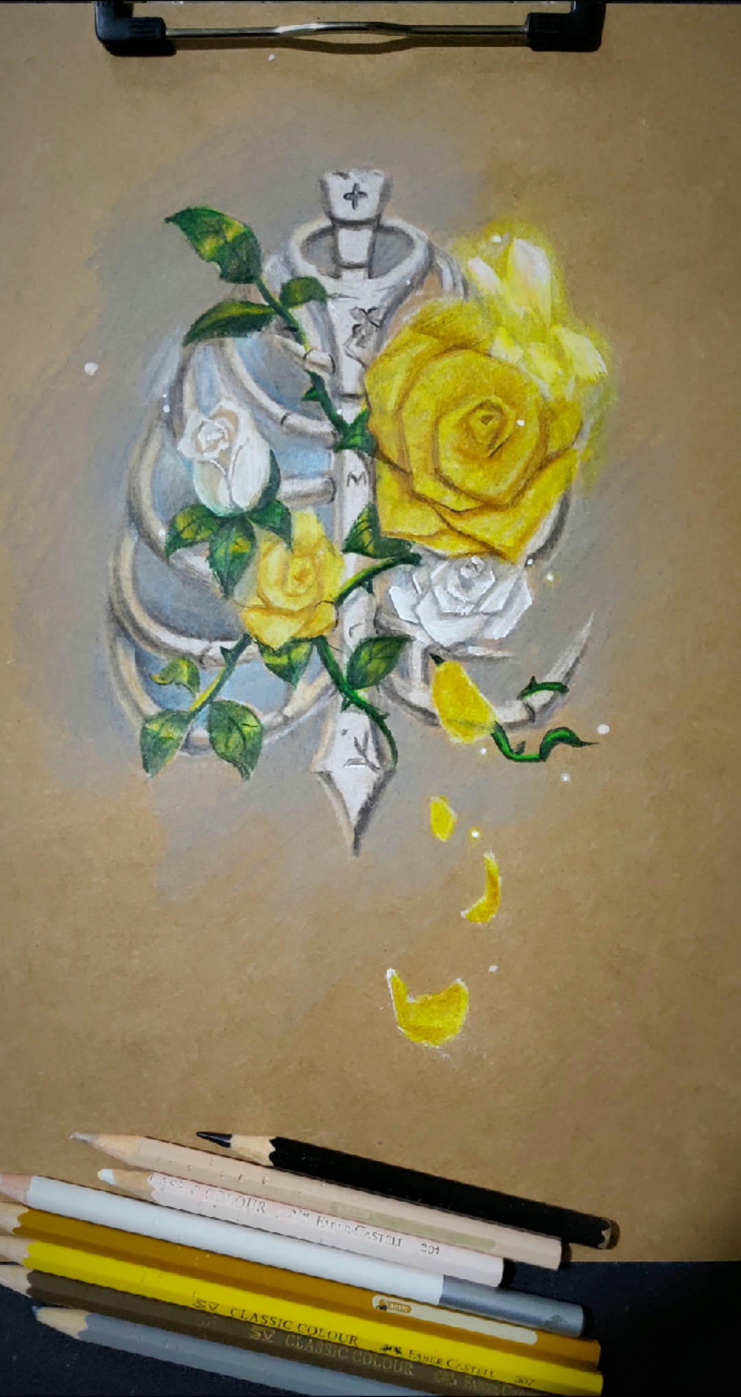 手绘#黄玫瑰之骸