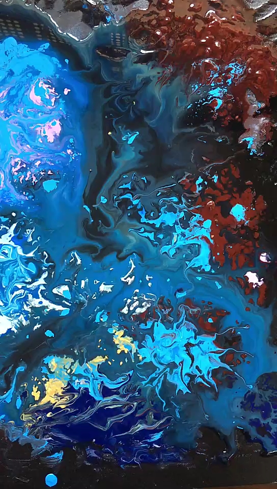 爱的魔力转圈圈#泼画,色彩流动起来很漂亮啊