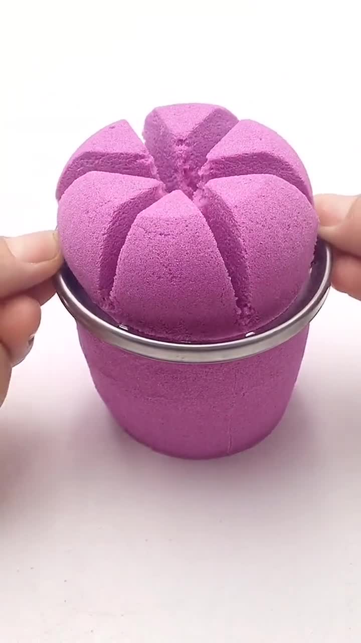 用切水果的刀切太空沙看着好舒服太治愈了