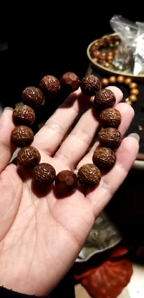 感恩有你#紫金鼠菩提子回纹珠手串,盘半个月