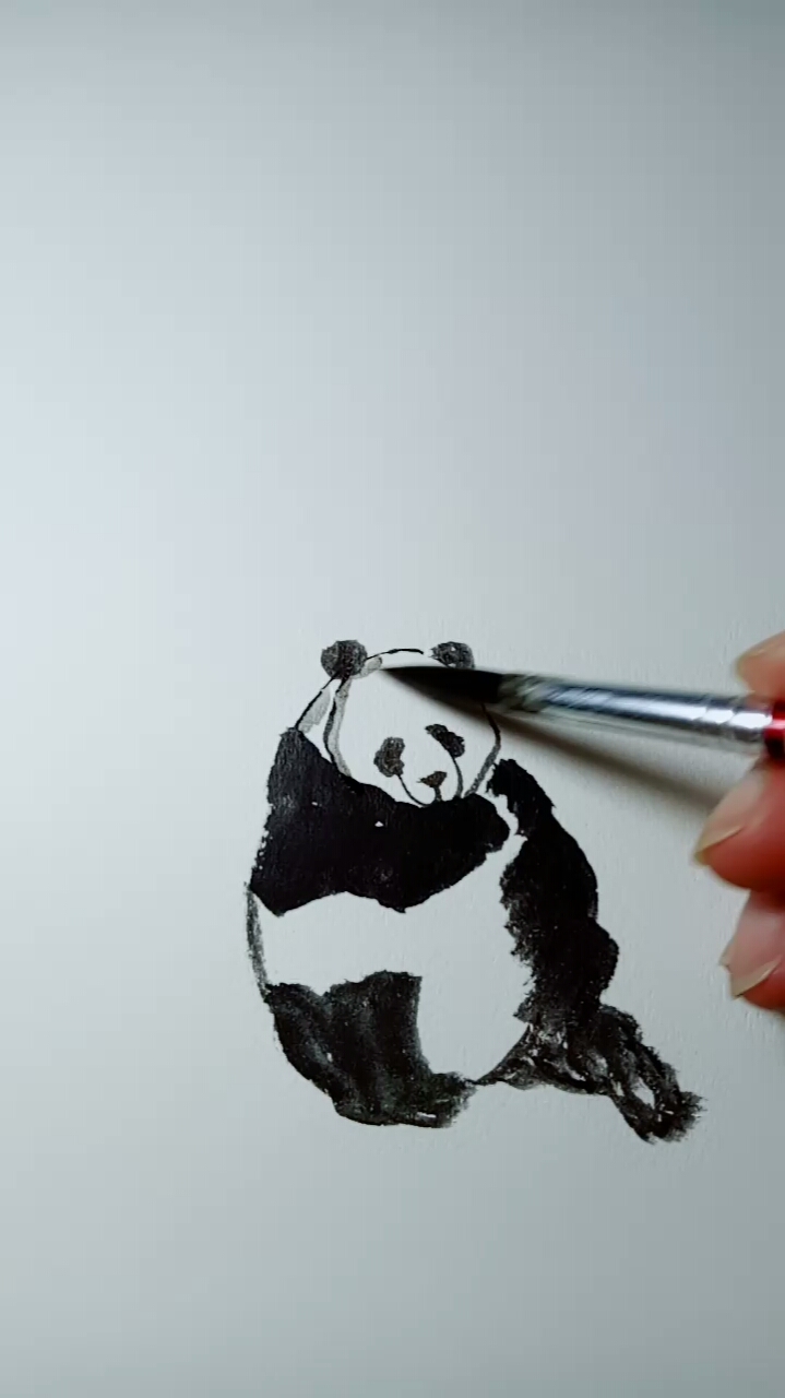画画原来如此简单#教你简单手绘国宝熊猫.
