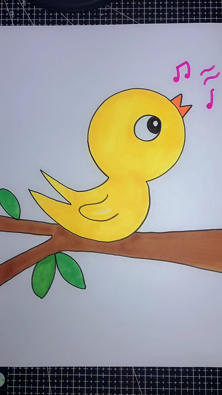 简笔画#圆画春天的小鸟爱唱歌