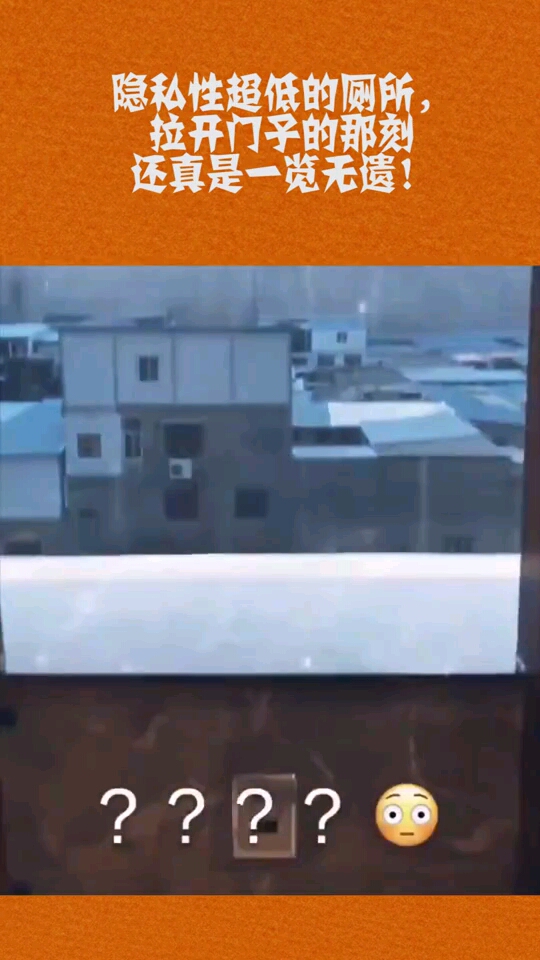 隐私性超低的厕所,拉开门子的那刻,还真是一览无遗!