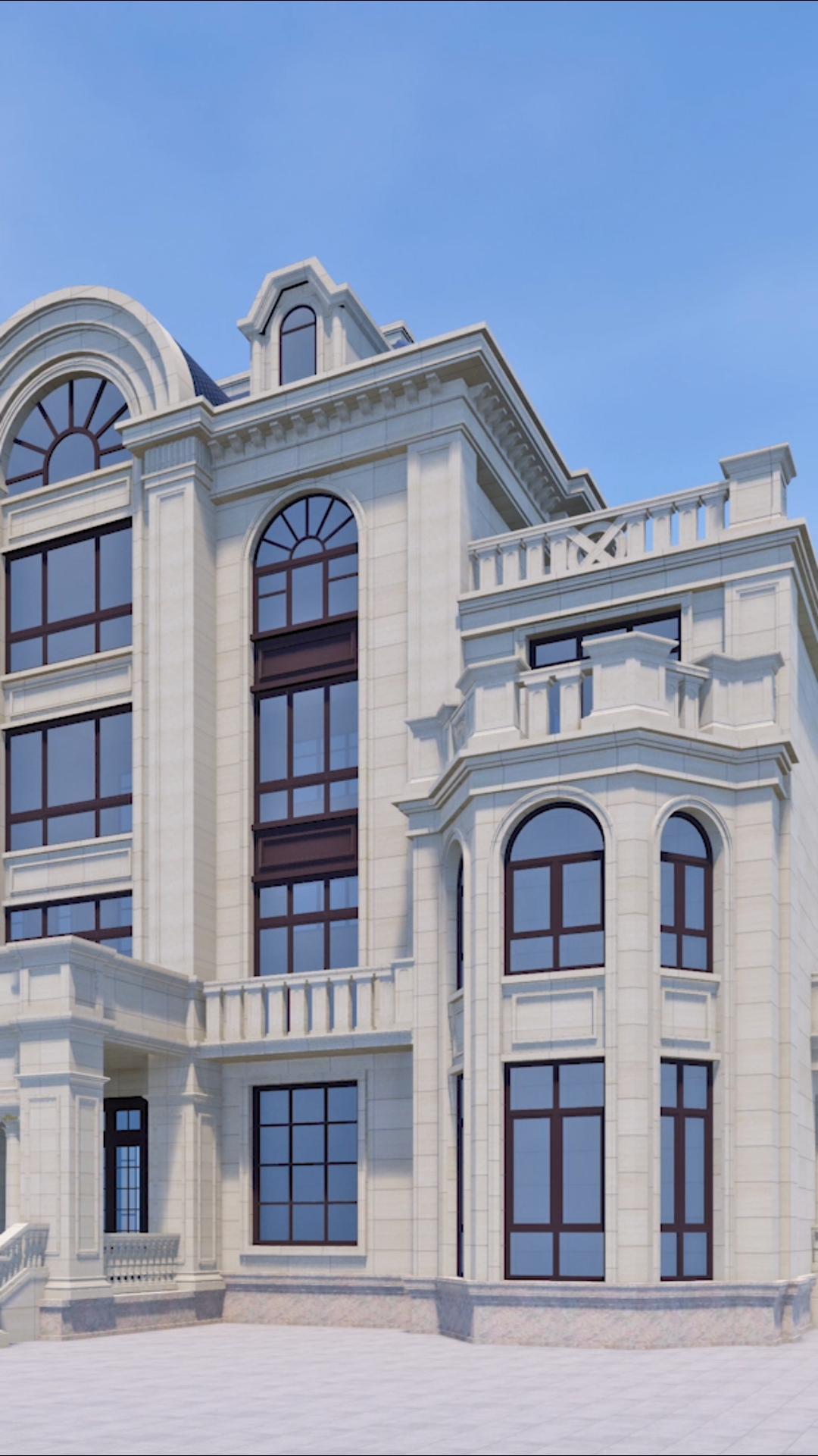 湖南娄底四层32x18米法式别墅设计,对称大气,奢华浪漫!