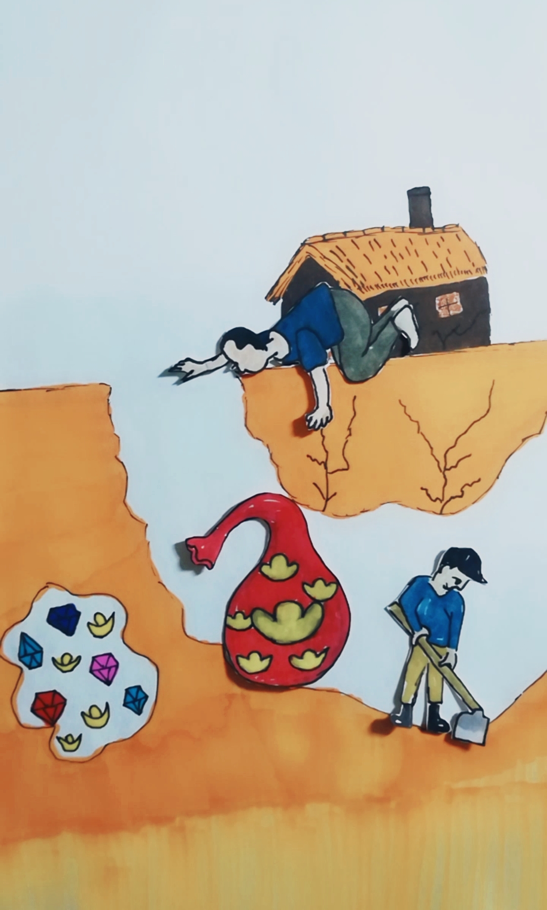 绘画#加油( _),加油,再挖一袋钻石