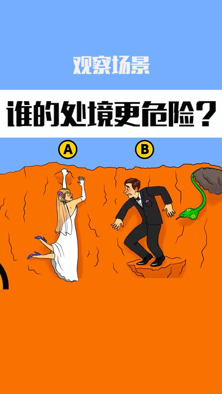 观察场景,谁的处境更加危险?