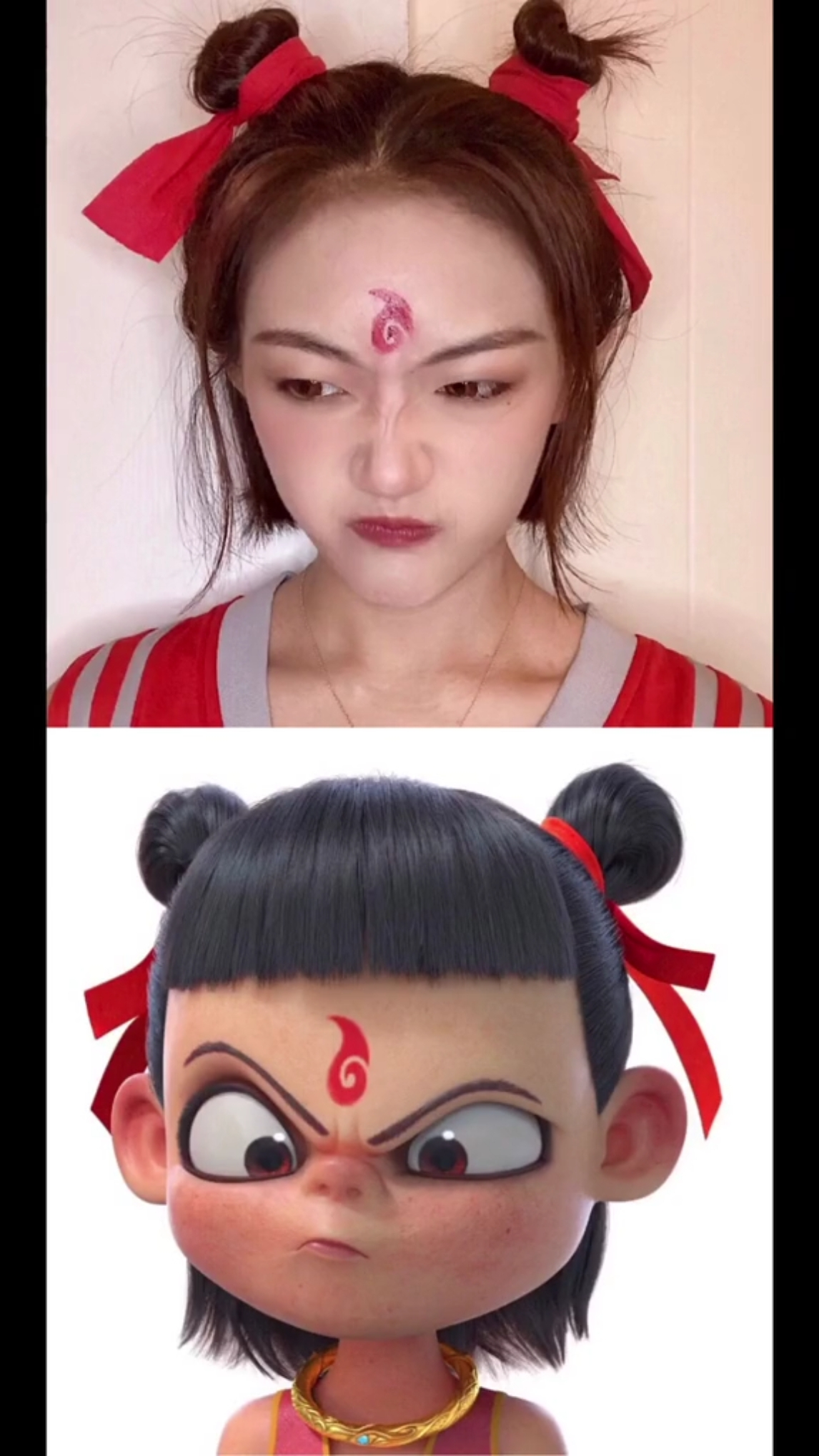 戏精哪吒#小爷仿妆还可爱8