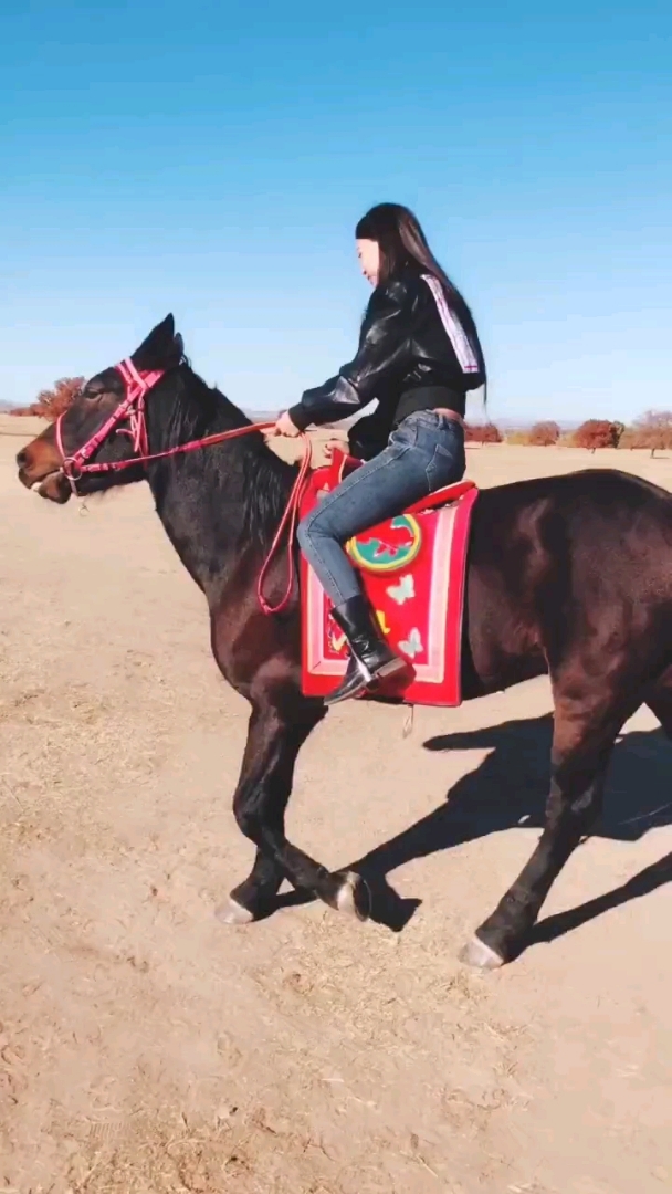 佛系生活#小姐姐骑马英姿飒爽,非常帅气