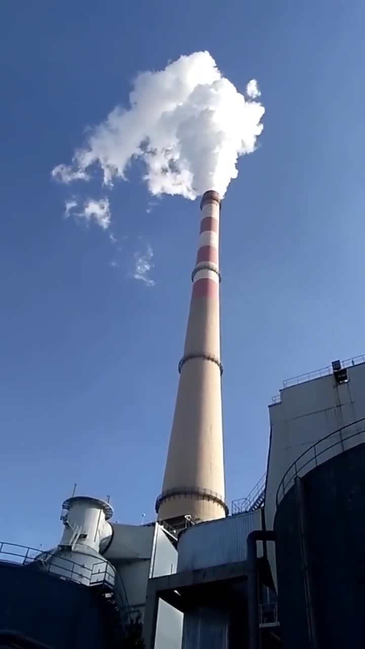 这是热电厂的烟囱,除尘后的烟气会很干净,要相信未来科技的发展