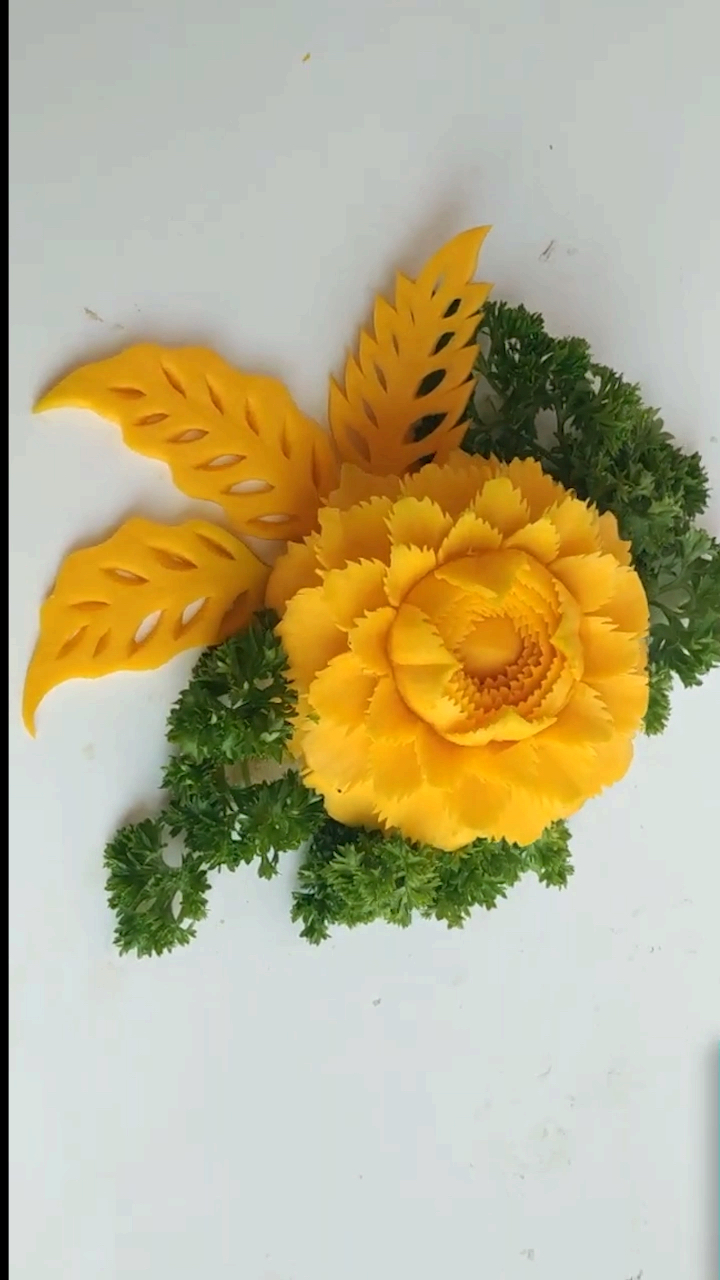 蔬菜雕刻#南瓜雕花教程