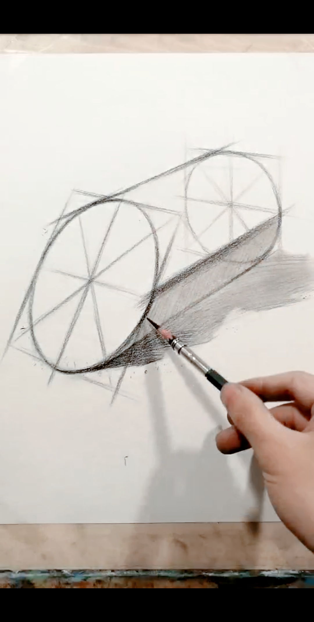 美术生#素描基础~切面圆柱体结构素描