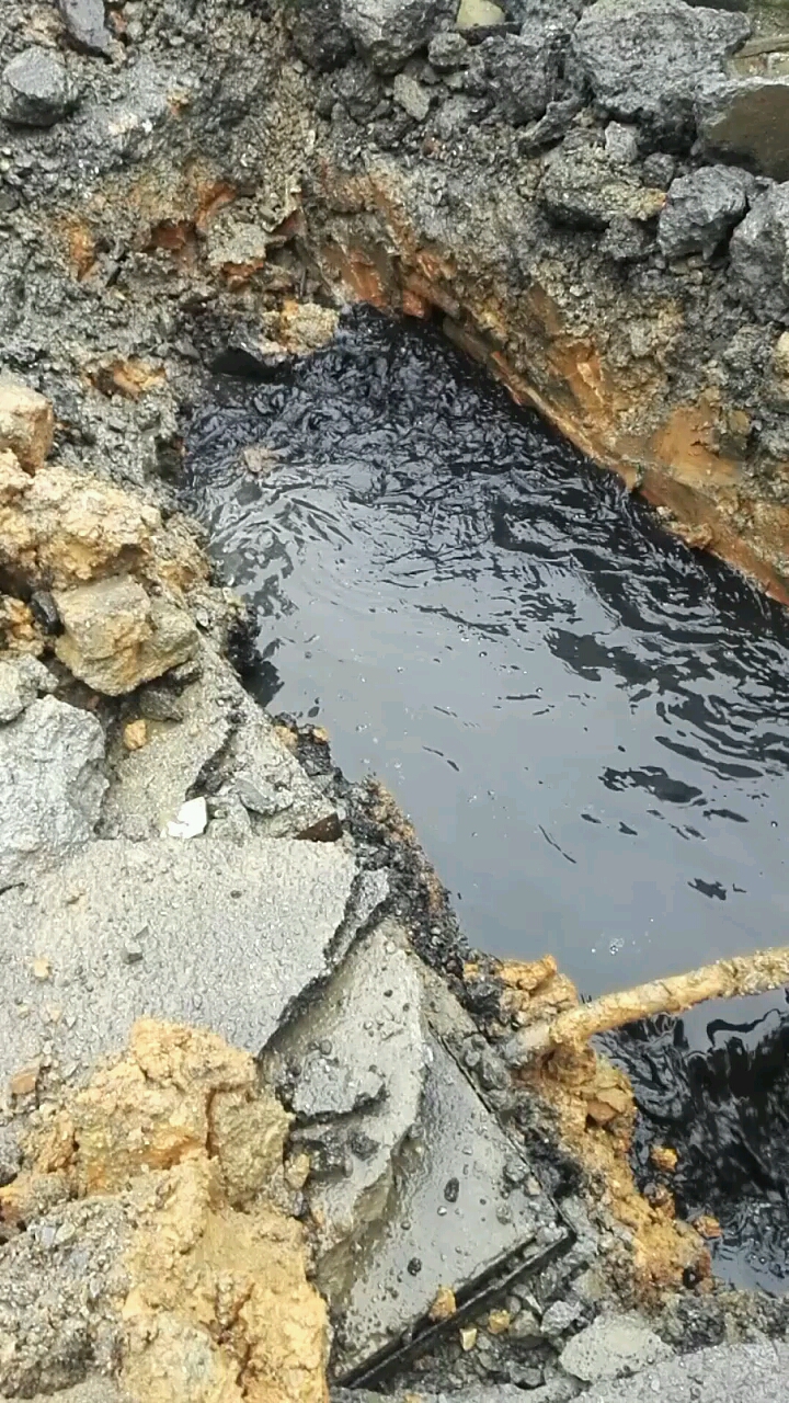 这是积存多少年的黑臭水呀