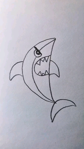 教你一个c画鲨鱼,鲨鱼是海洋霸主,虽然不是很好看,大家可以学一学