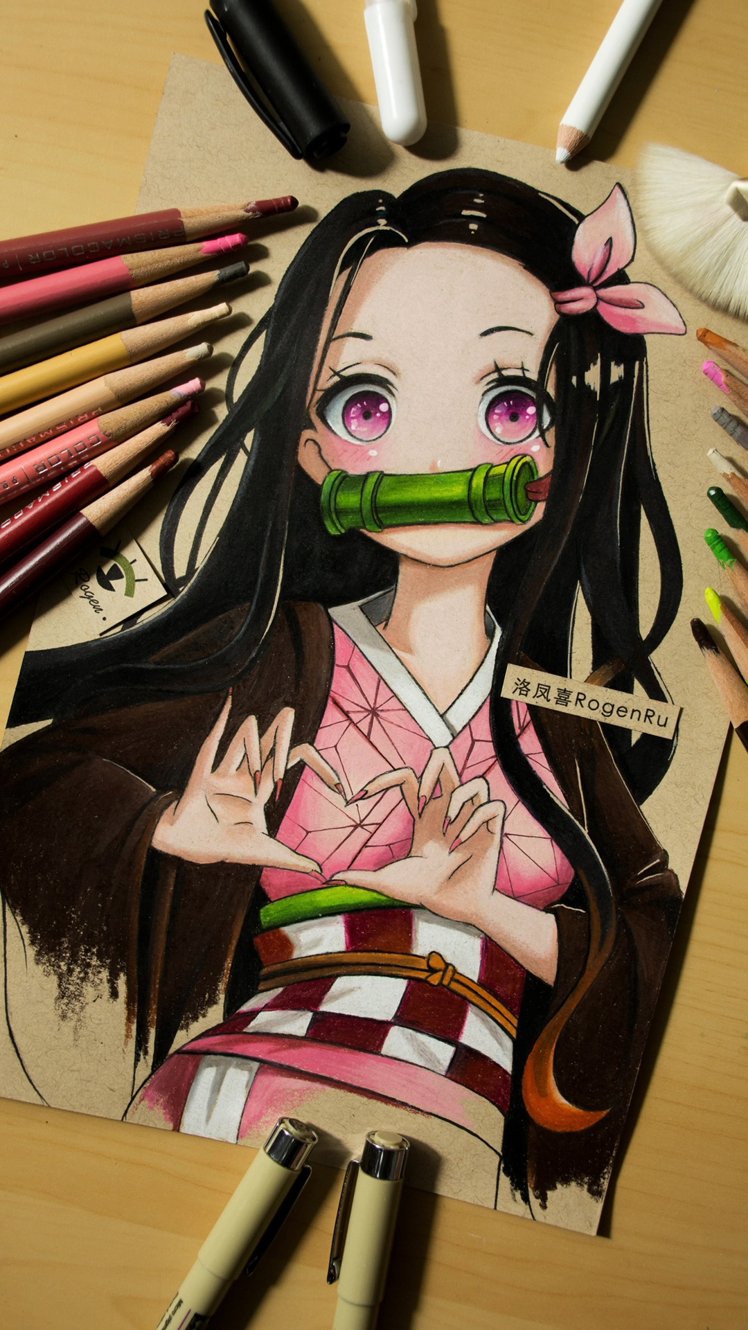 年货好物节诶我去这谁招架的住啊彩铅手绘鬼灭之刃之灶门祢豆子漫画