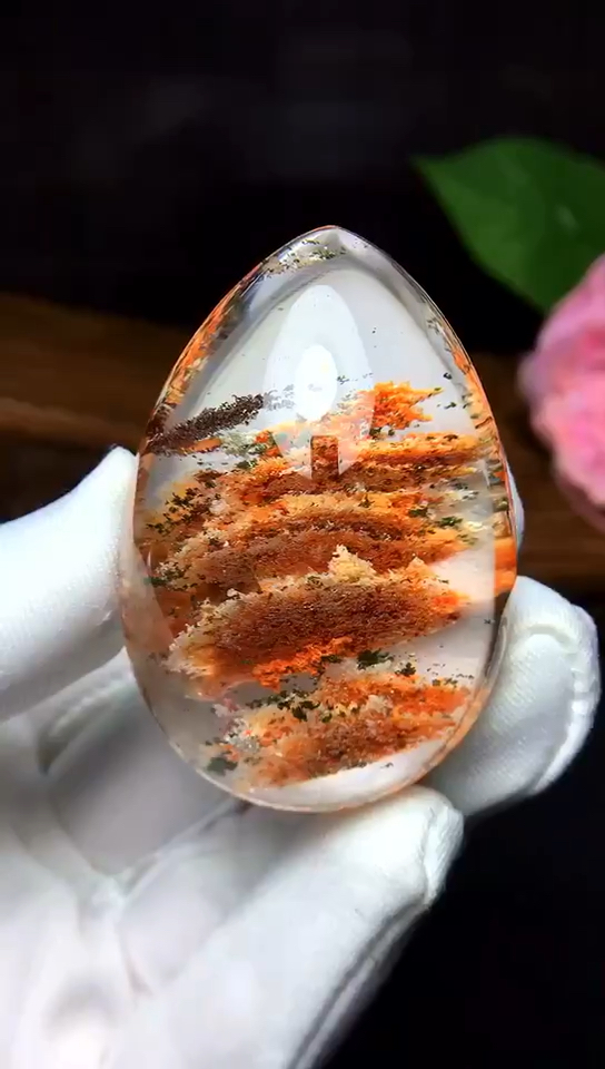 天然彩幽灵千层山原石吊坠,超级美的石头