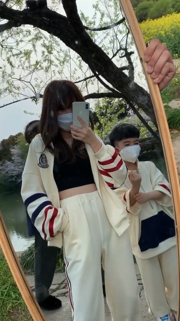 娱乐#自己改良设计的亲子装套装好看吗?uvn娜娜余姚贤弟justin