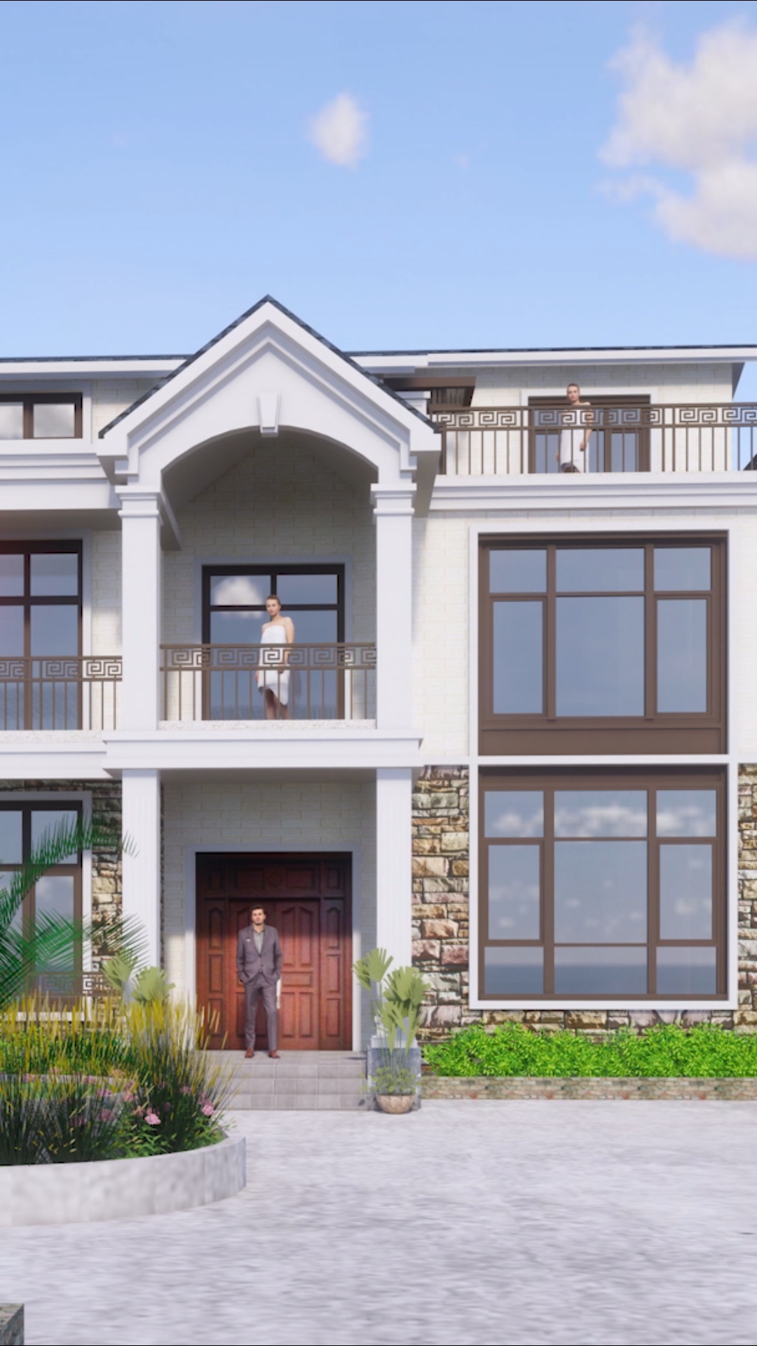 河北任丘二层14x10米欧式别墅设计,暖色为主,温馨舒适!