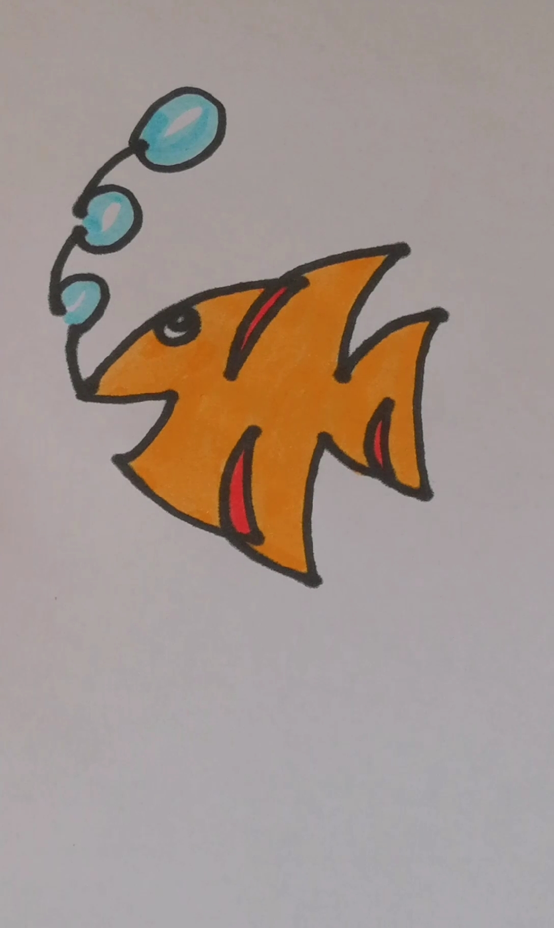 创意简笔画#教你一笔画金鱼,一看就会画.