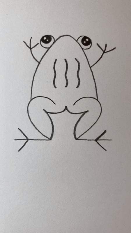 每天更新简笔画#用两个2画一只青蛙,这青蛙腿真肥美