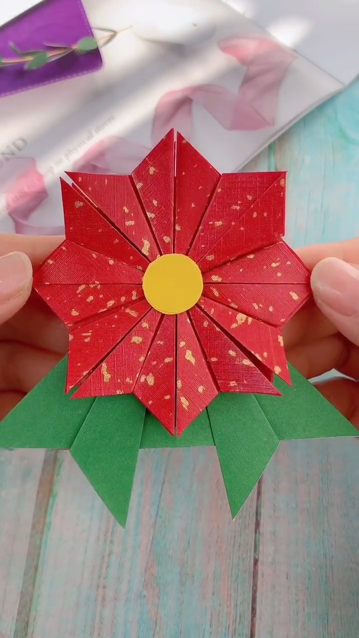 手工制作#小红花书签,听说你们快要期末考试了?