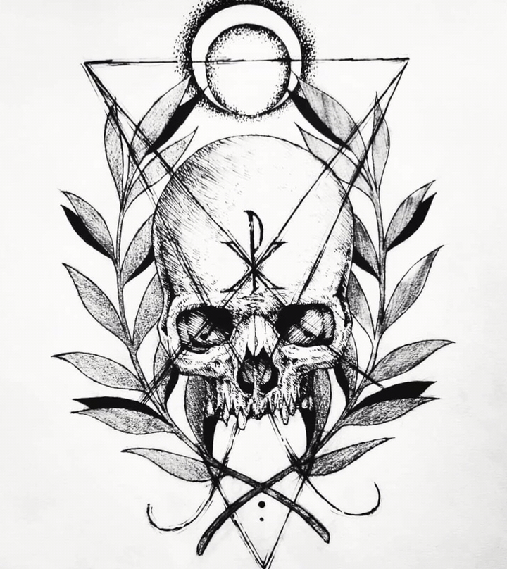 好物推荐#骷髅头纹身手稿分享#纹身#杭州大唐纹身