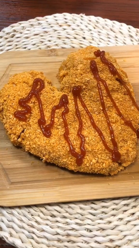 美食#学会了这道无油爱心鸡排还用愁没对象吗