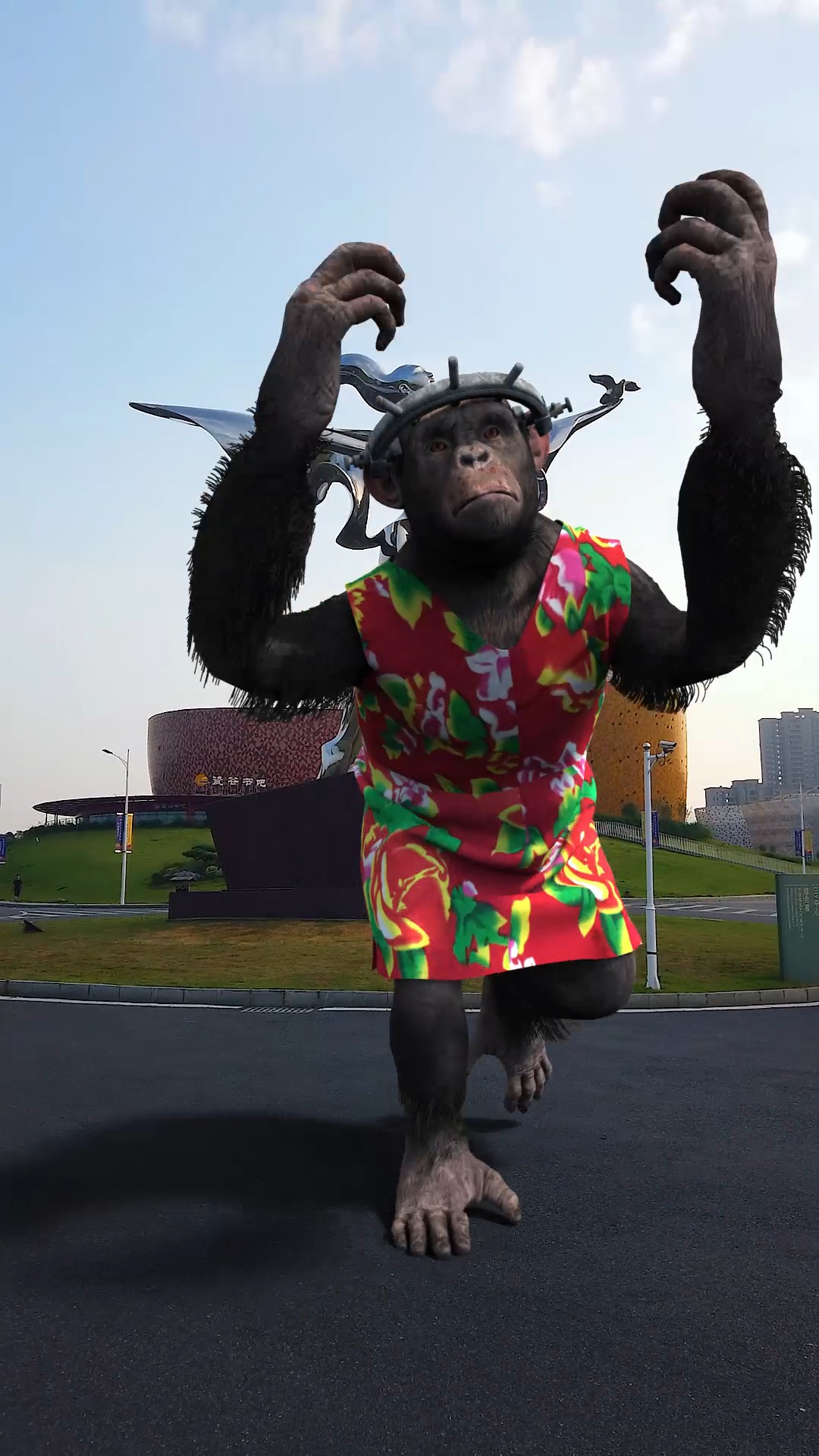 动漫#快看,大猩猩跳舞好卖力耶