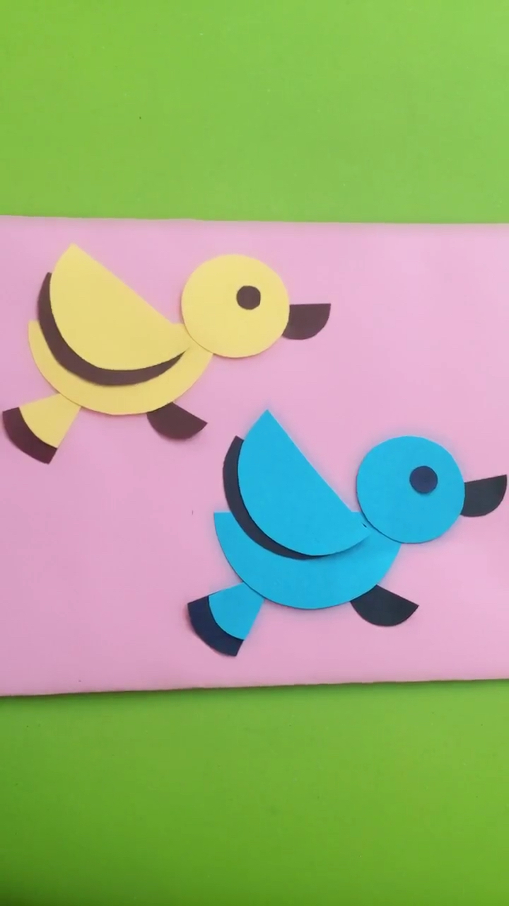 拼贴画可爱的小鸭子