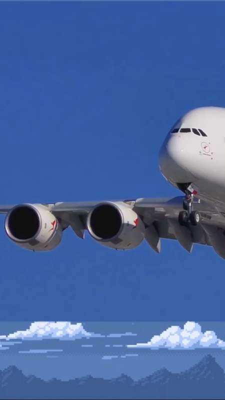 空中巨无霸,气场满满:澳航a380霸气降落瞬间,空中客车4发大型客机巅峰