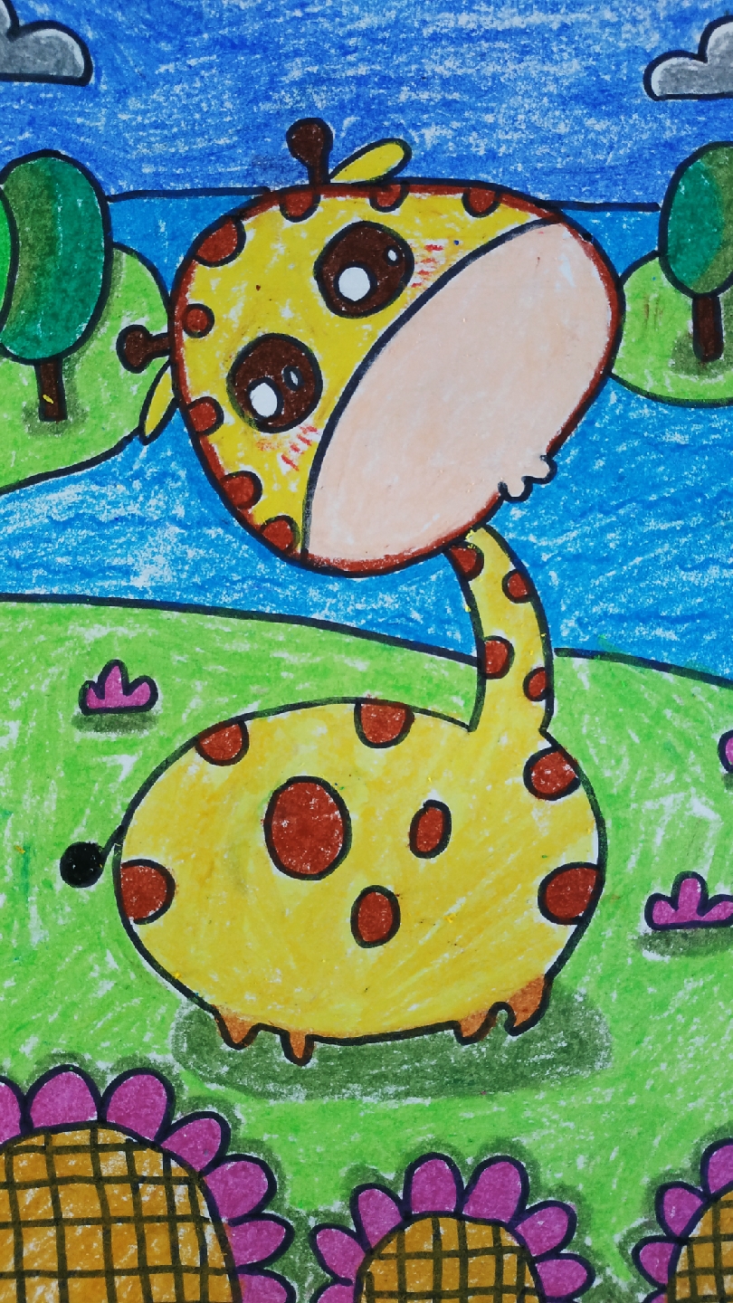 画画原来如此简单#超喜欢蜡笔画,颜色好好看,简单易上手,非常适合没