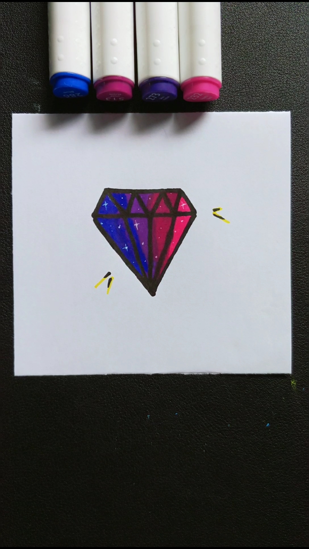 马克笔教你画钻石星空