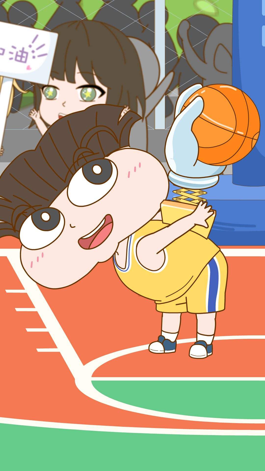 动漫校园篮球挑战赛学生1v1竟现奇葩道具赛场意外不断