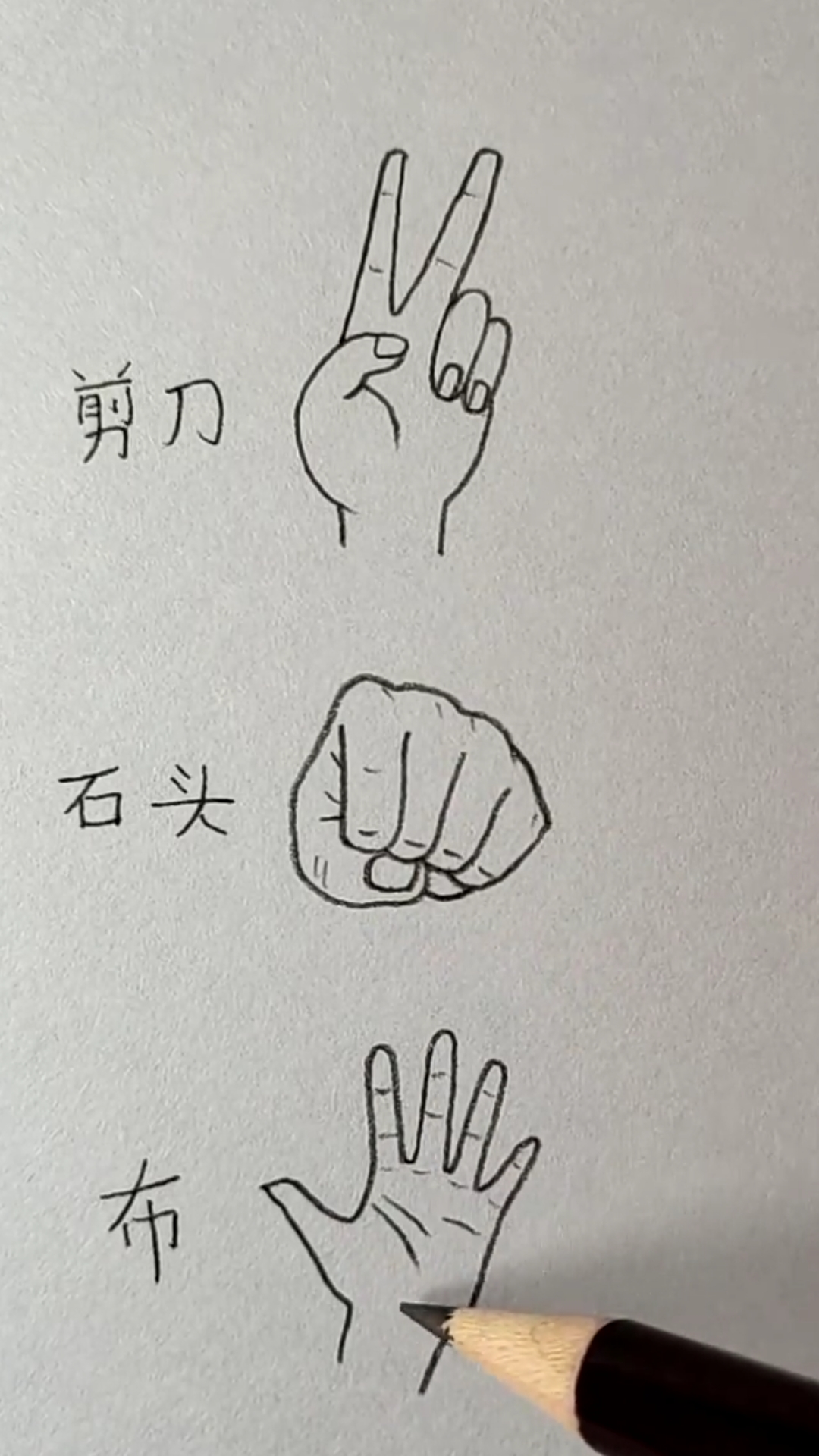 简笔画#石头剪刀布的简单画法!