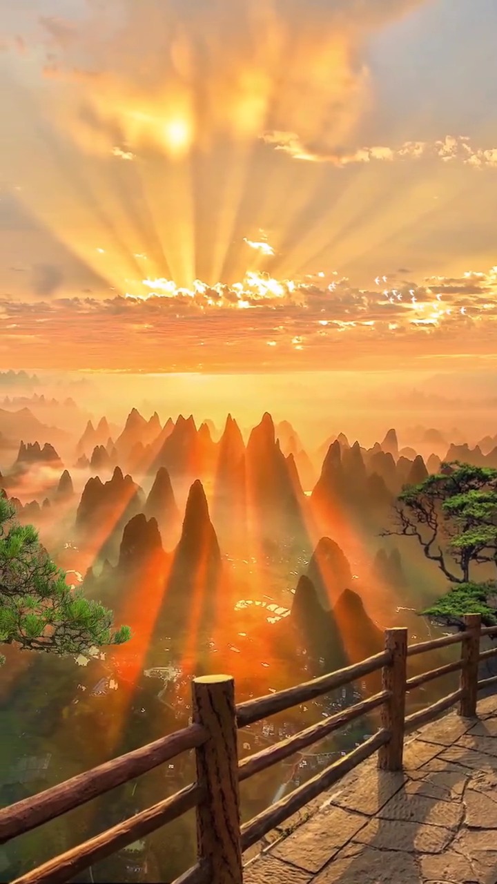 十万大山的如此美景你们见过吗,夕阳下的十万大山说不