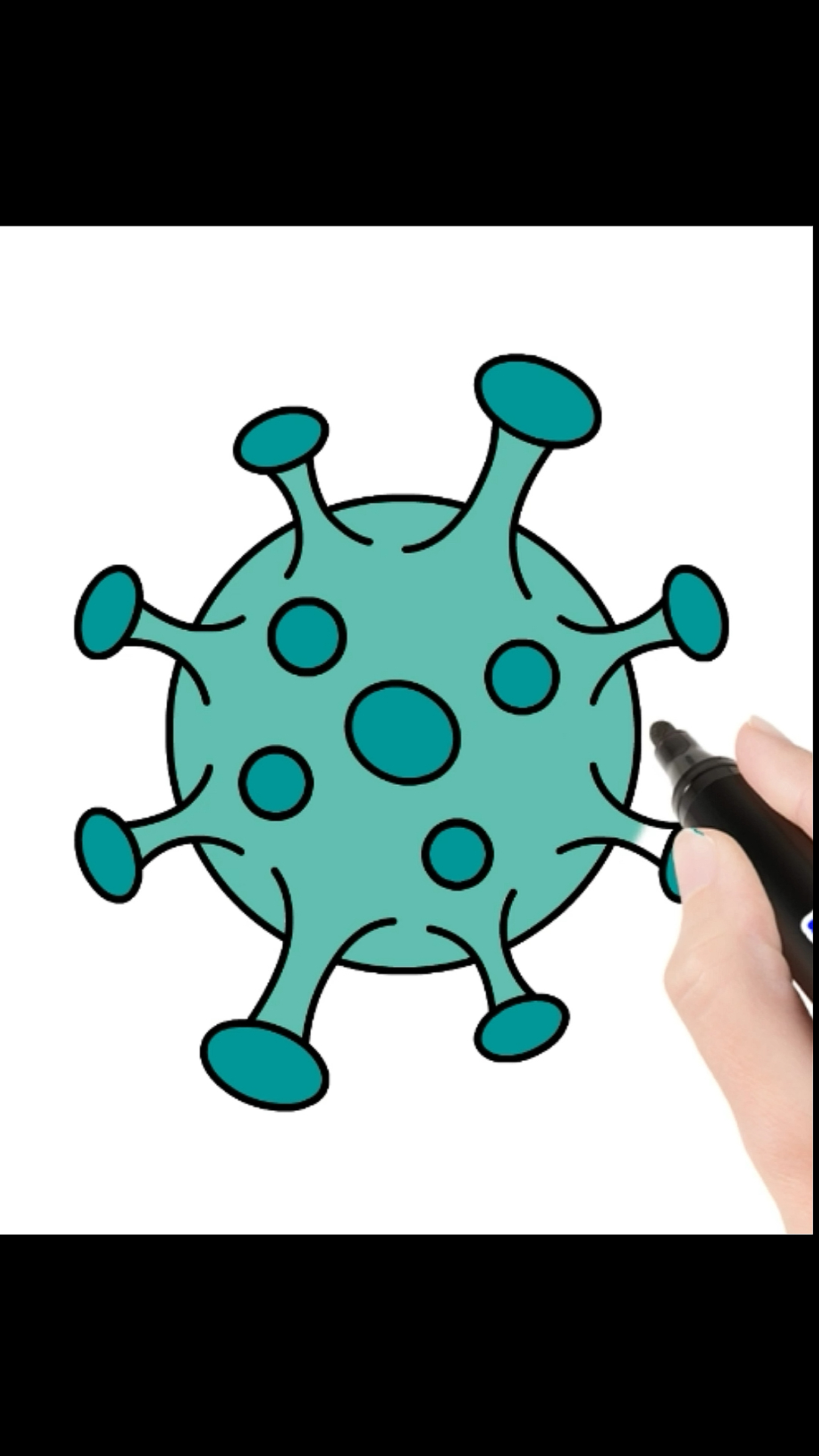 新型冠状病毒,简笔画图片