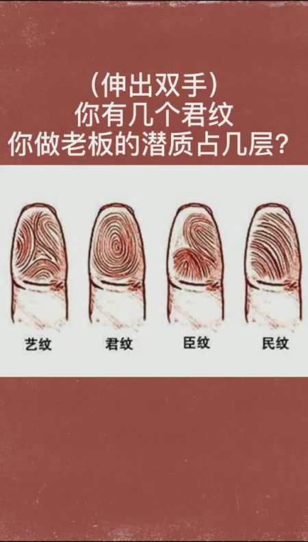 请伸出双手你是哪种指纹 君纹越多越有老板的潜质左下角 查看有没有做