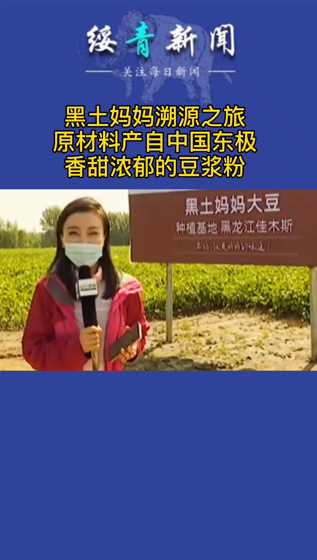 黑土妈妈溯源之旅香甜浓郁的豆浆粉原材料产自中国东极