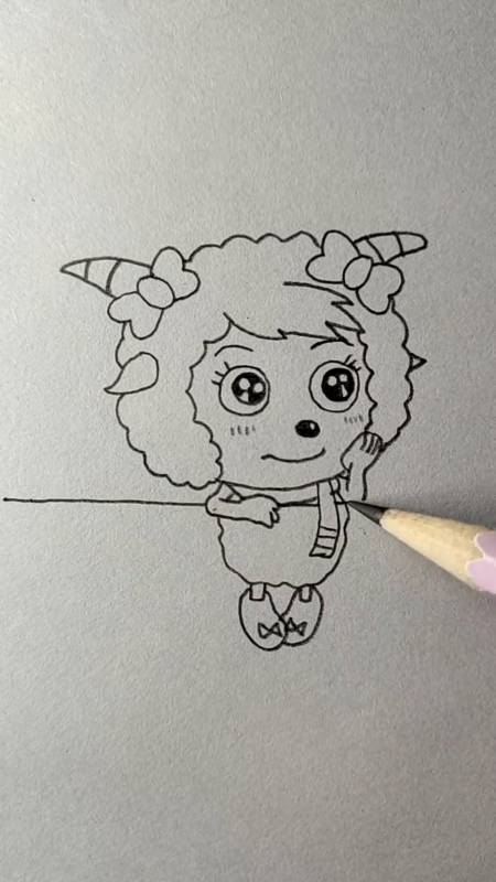 怎么画美羊羊 简笔画图片