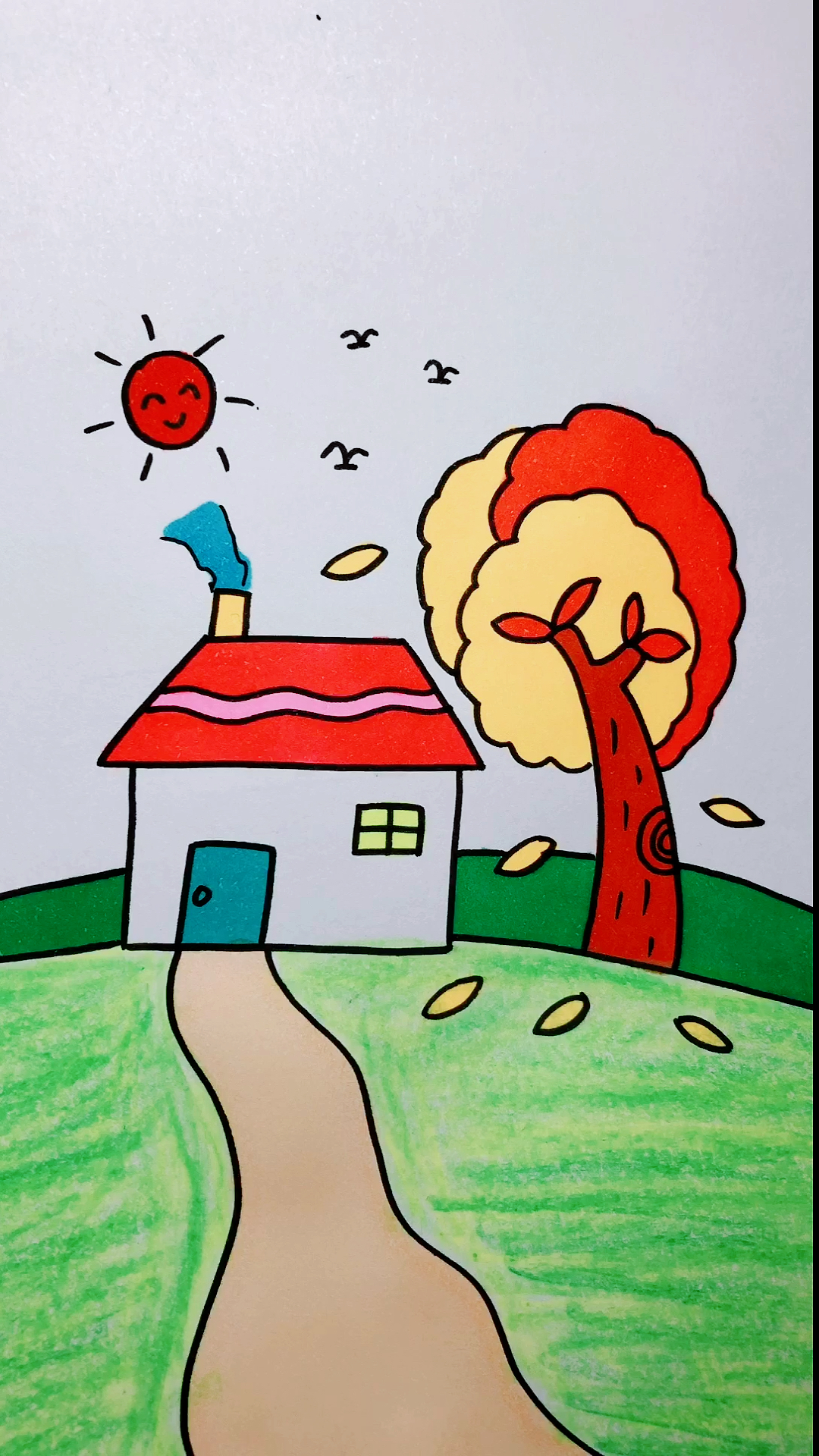 画画原来如此简单#教孩子画小房子