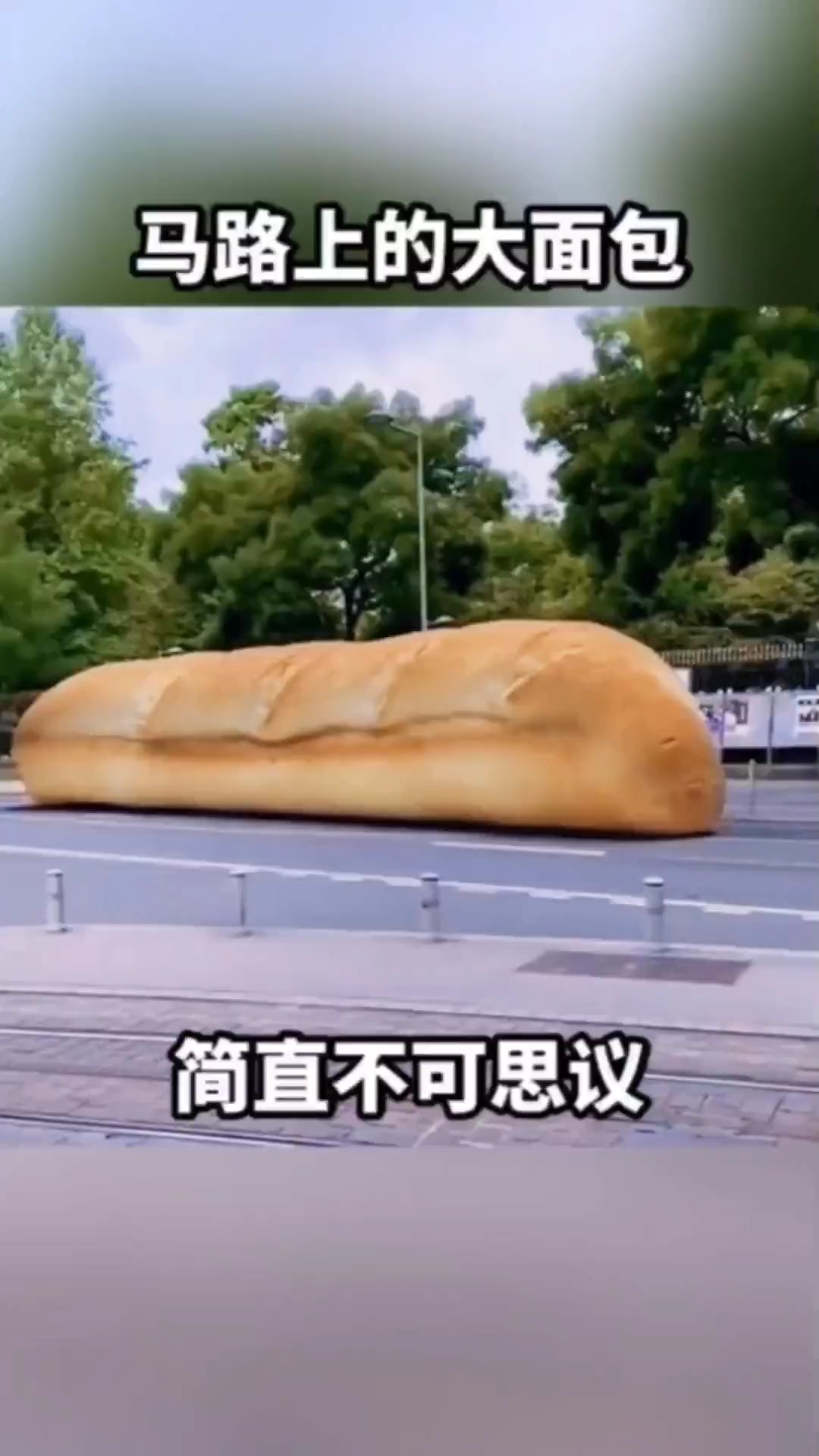 马路上的大面包,简直不可思议,搞笑配音,搞笑视频,搞笑