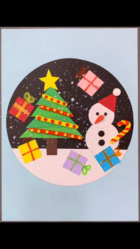 用各种基本图形拼贴一副圣诞节剪贴画吧非常适合小盆友操作哦
