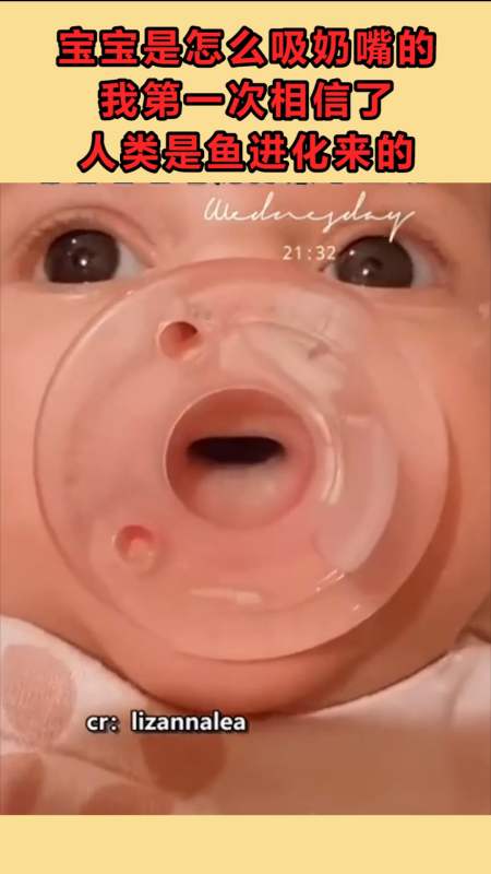宝宝是怎么吸奶嘴的,看完这一幕,我第一次相信了人类是鱼进化来的!