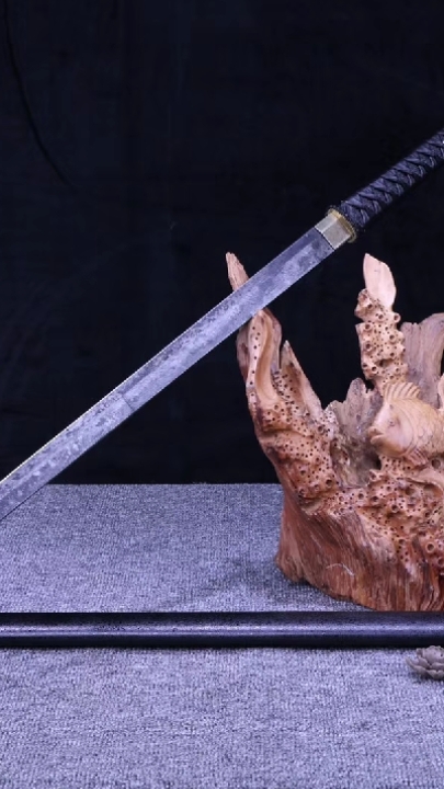 僵尸工坊唐刀怪物工厂中国风直刀弹簧钢沧桑做旧处理亲民款