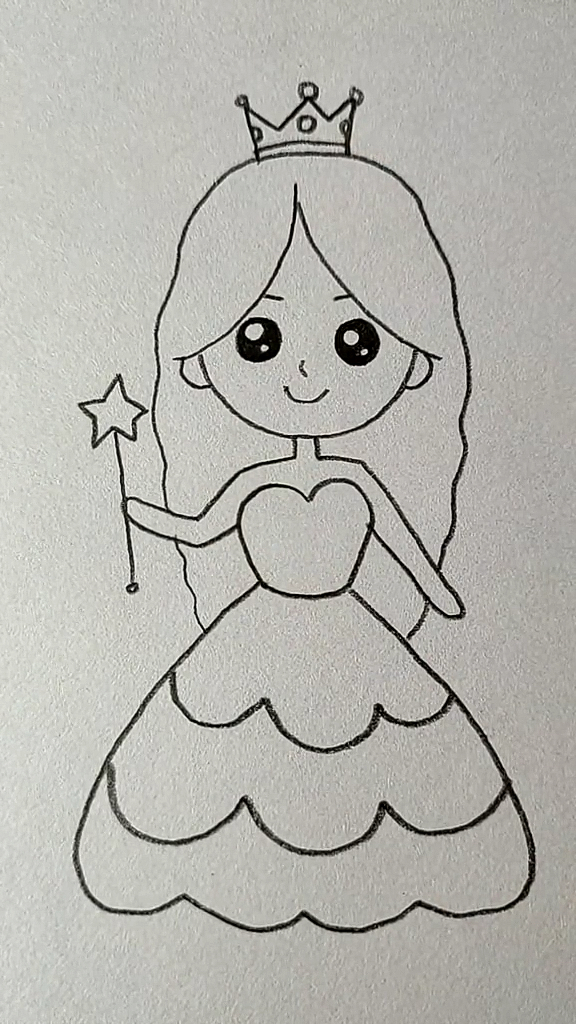 简笔画#魔法公主美美哒