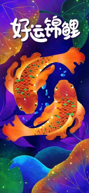 好运锦鲤转转转新年运气来来来转出锦鲤运发财中国年锦鲤