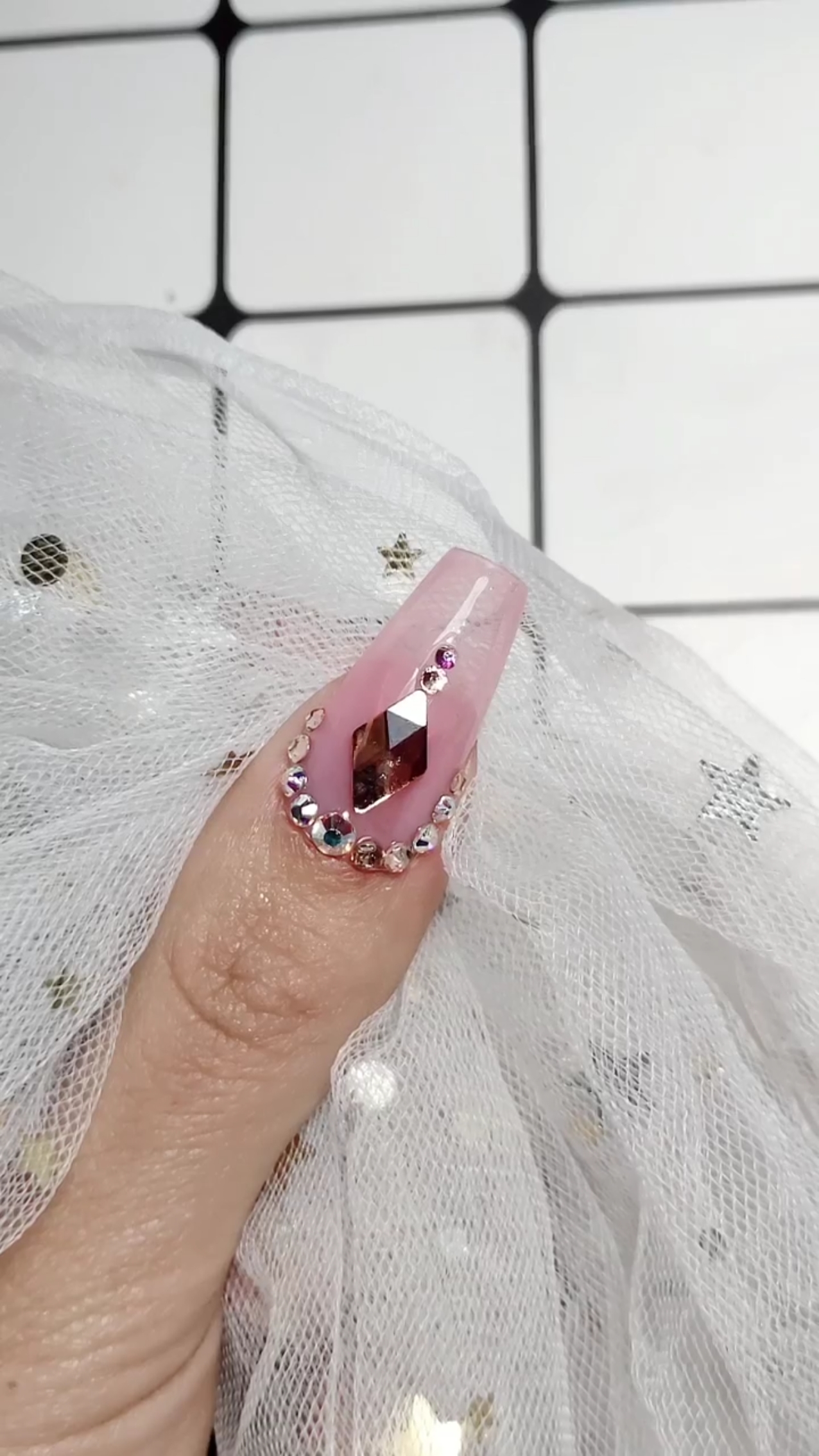 美甲可以这样做#钻石甲