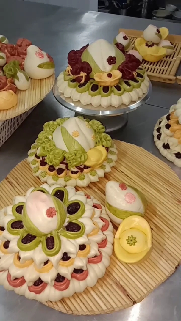 过年枣花糕-寿宴-生日-乔迁中式果蔬蛋糕.