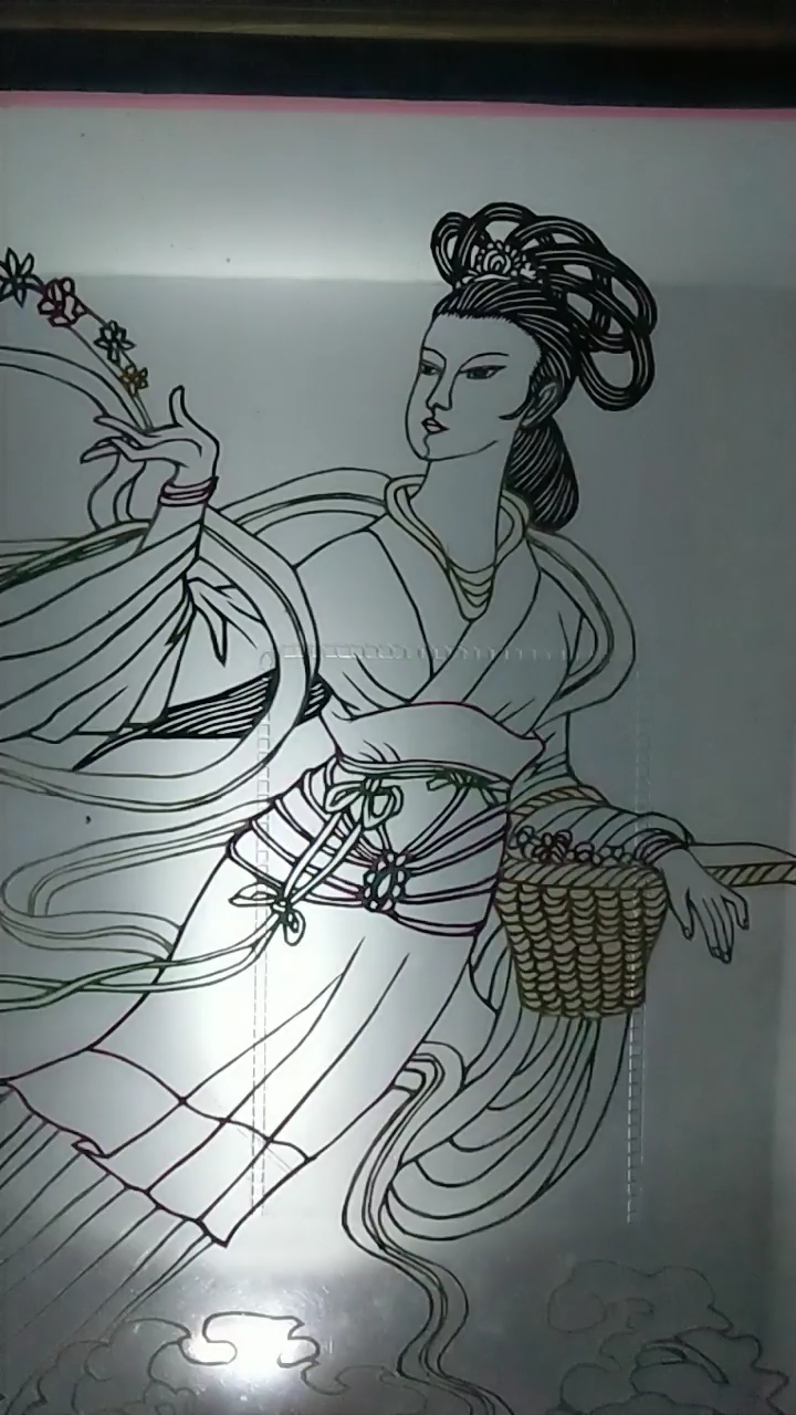 剪纸《天女散花》
