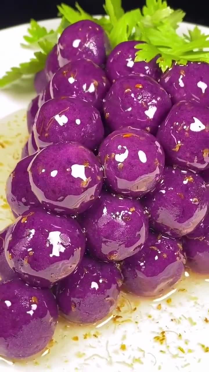 超级简单好吃好看的紫薯丸子
